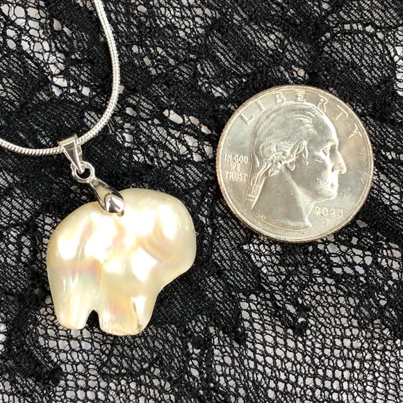 NEW - Hawaiian Freshwater Baroque Pearl Pendant Necklace Set in 8KT GP Setting - Picture 12 of 16